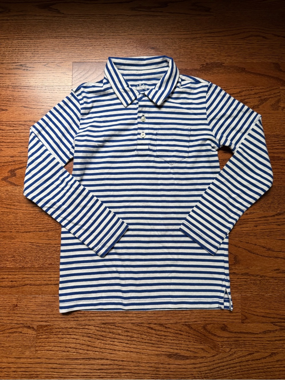 NEW Primary Long Sleeve Striped Polo Shirt 6-7